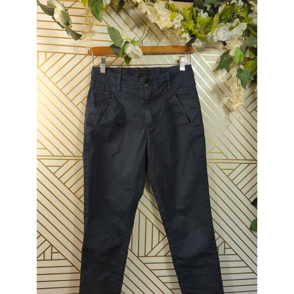 DIESLE Women's Black Gold Crop Navy Blue Skinny Buckle Sides Adjust Size 36 - Picture 5 of 9